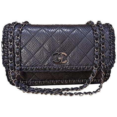 chanel python classic bag price|chanel python bags for sale.